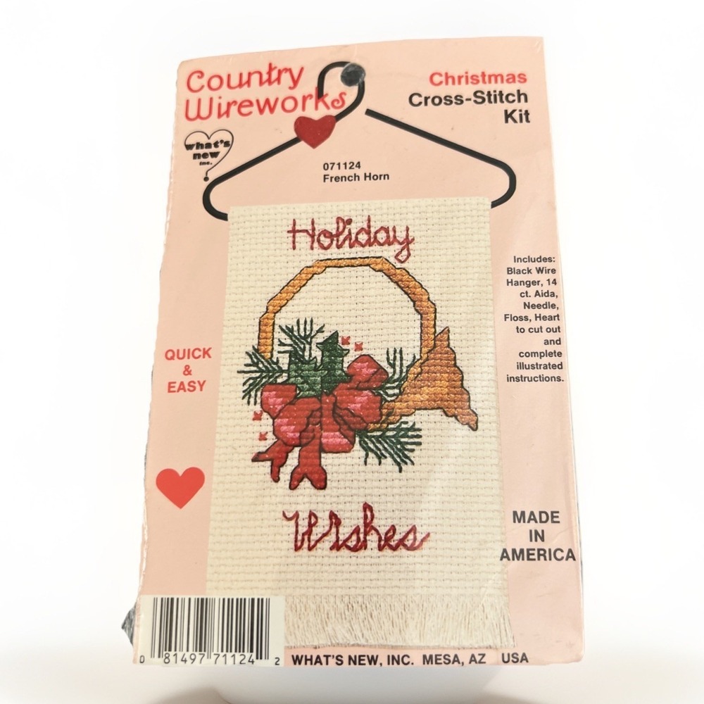 Country Wireworks Christmas Cross Stitch Kit #071124 French Horn New Open Pkg.